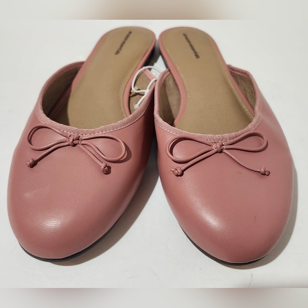 Amazon Essentials Dusty Rose Women’s Ballerina Mule Slip-On Flats Size 12